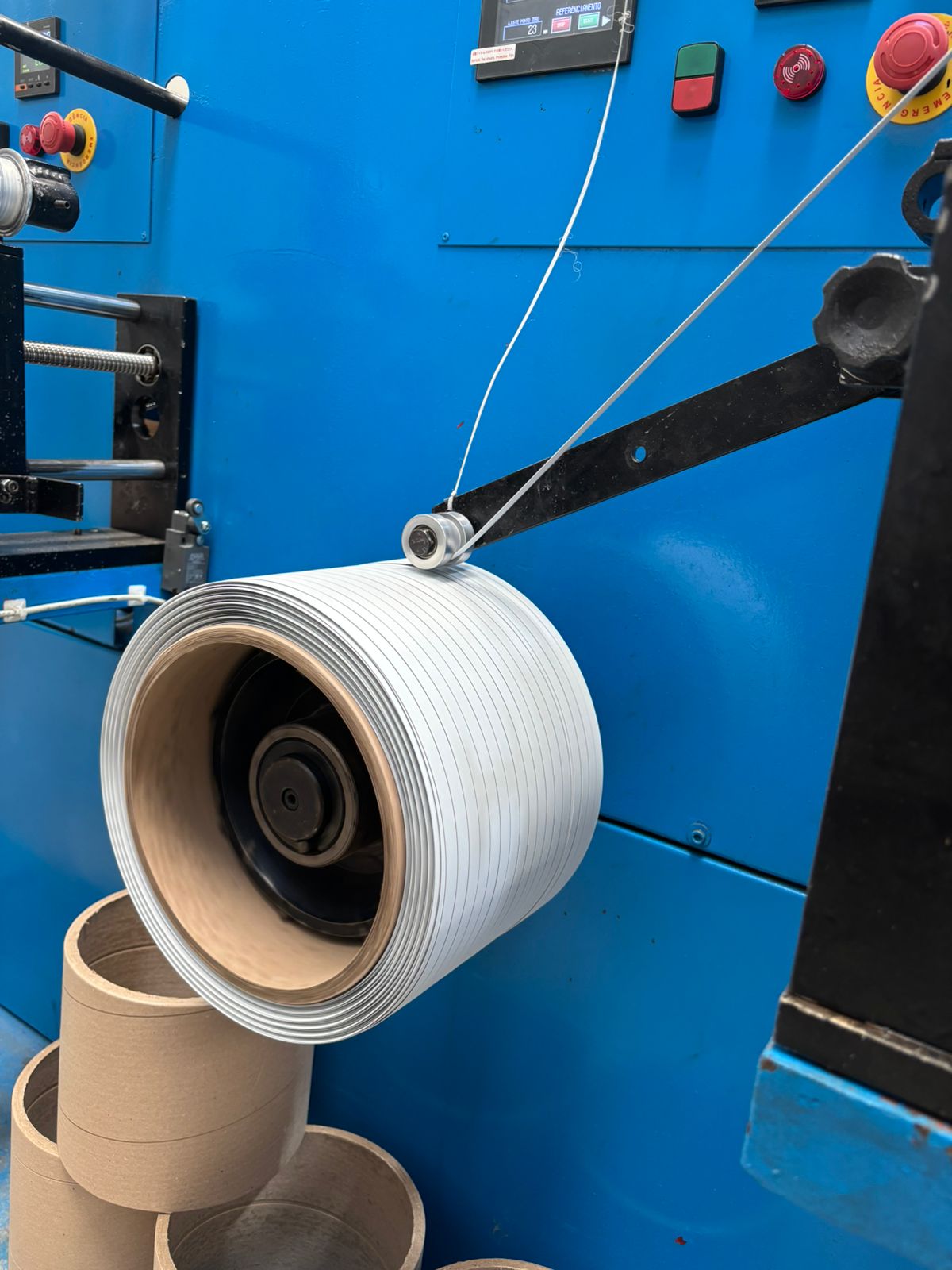 Foto da fábrica — produção de fitas industriais